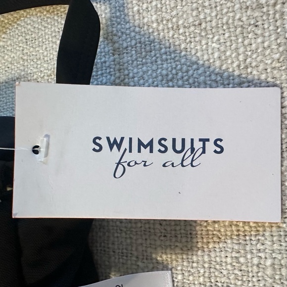 SWIMSUITS FOR ALL Black Mesh Wrap Bandeau Tankini Top Poolside Glamour Plus 20 - Picture 13 of 16